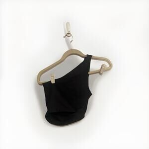 Abercrombie & Fitch One Shoulder Crop Top Black Size XXS‎